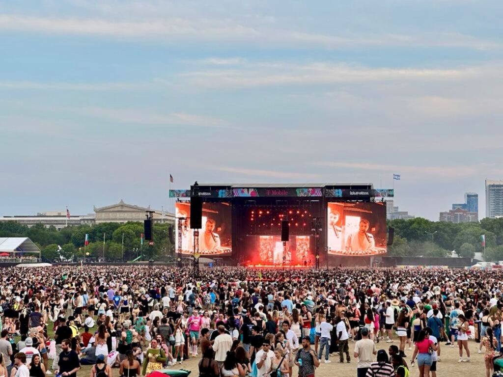 Large crowd during festival set at a large festival in the USA