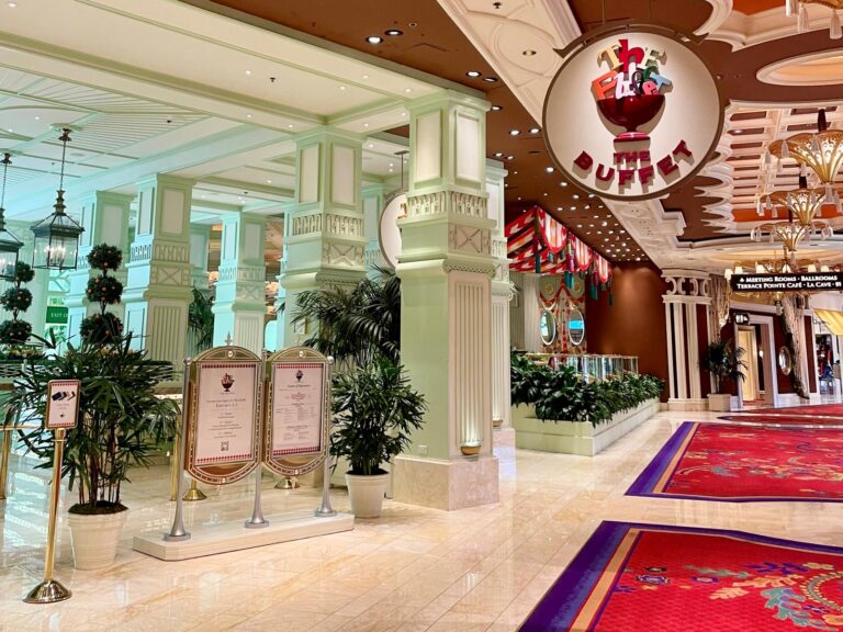 Outside of the Wynn buffet at the Wynn hotel in Las Vegas