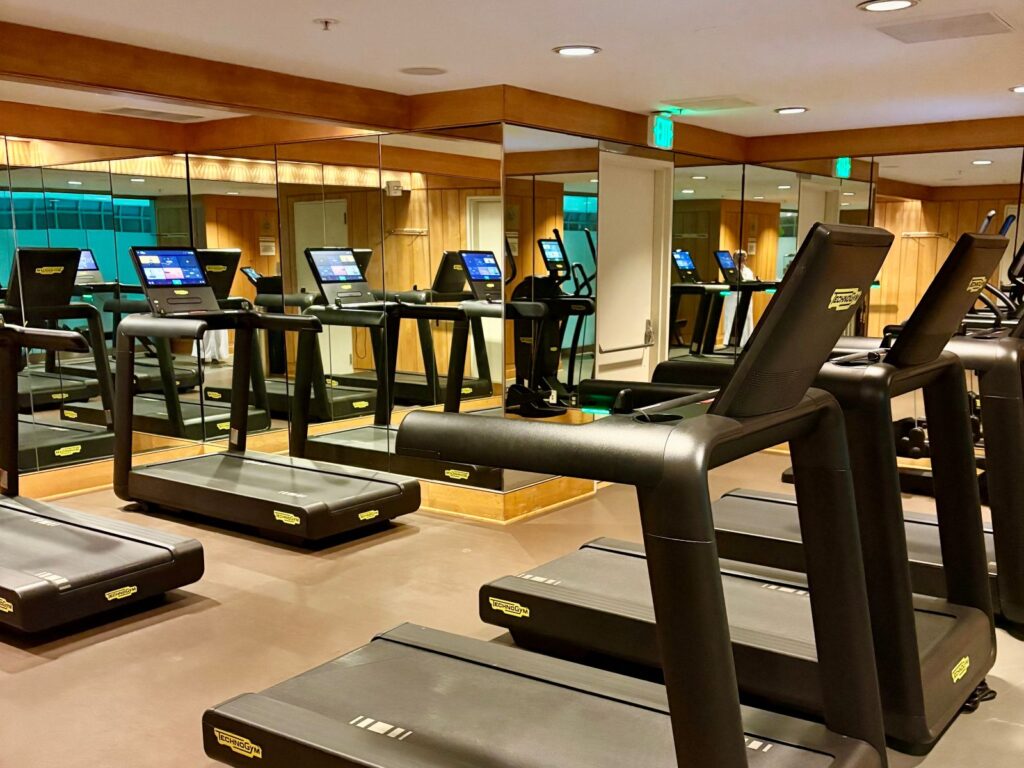 Hotel gym to help support movement on the road while travelling 