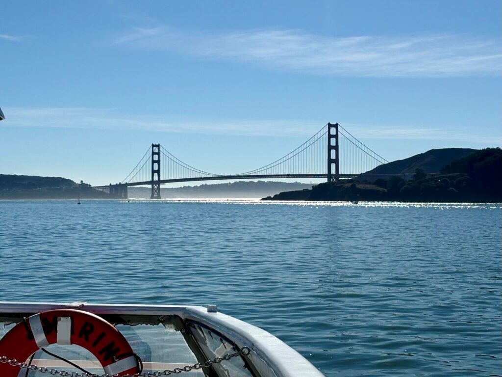 View of the Golden Gate Bridge from commuter ferry