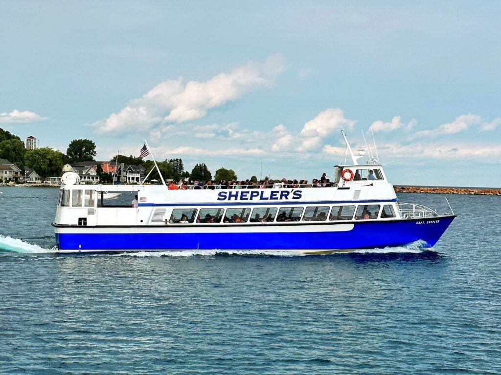 Mackinac Island Shepler's Ferry crossing over from St Ignace to Mackinac Island