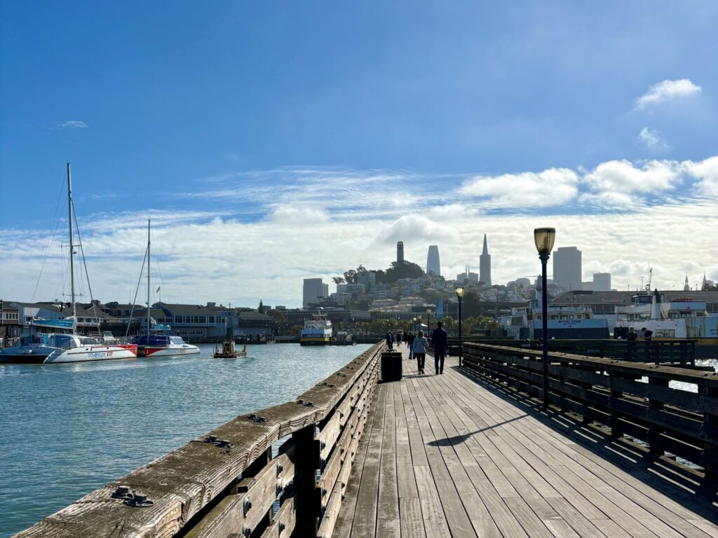 Poeple walking on a Pier in San Fransisco 