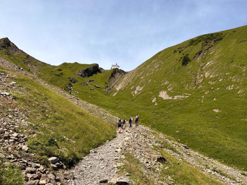 People hiking through Switzerland Mt Pilatus