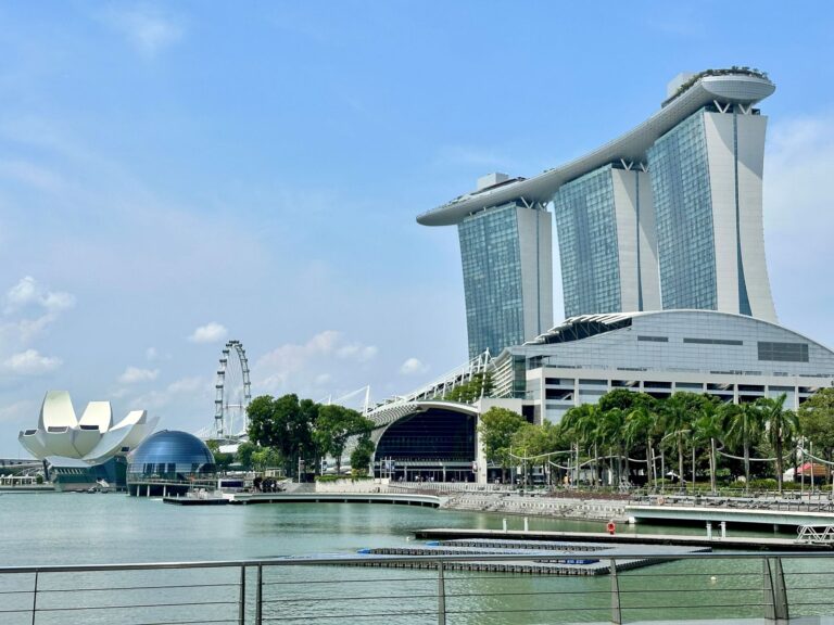 Singapore landscape looking towards Marina Bay Sands
