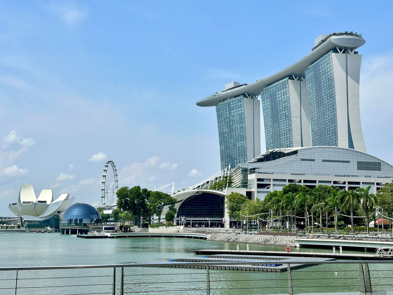 Singapore landscape looking towards Marina Bay Sands