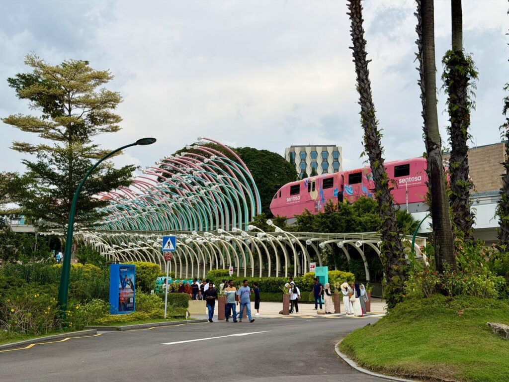 The Singapore public transport monorail on Sentosa Island