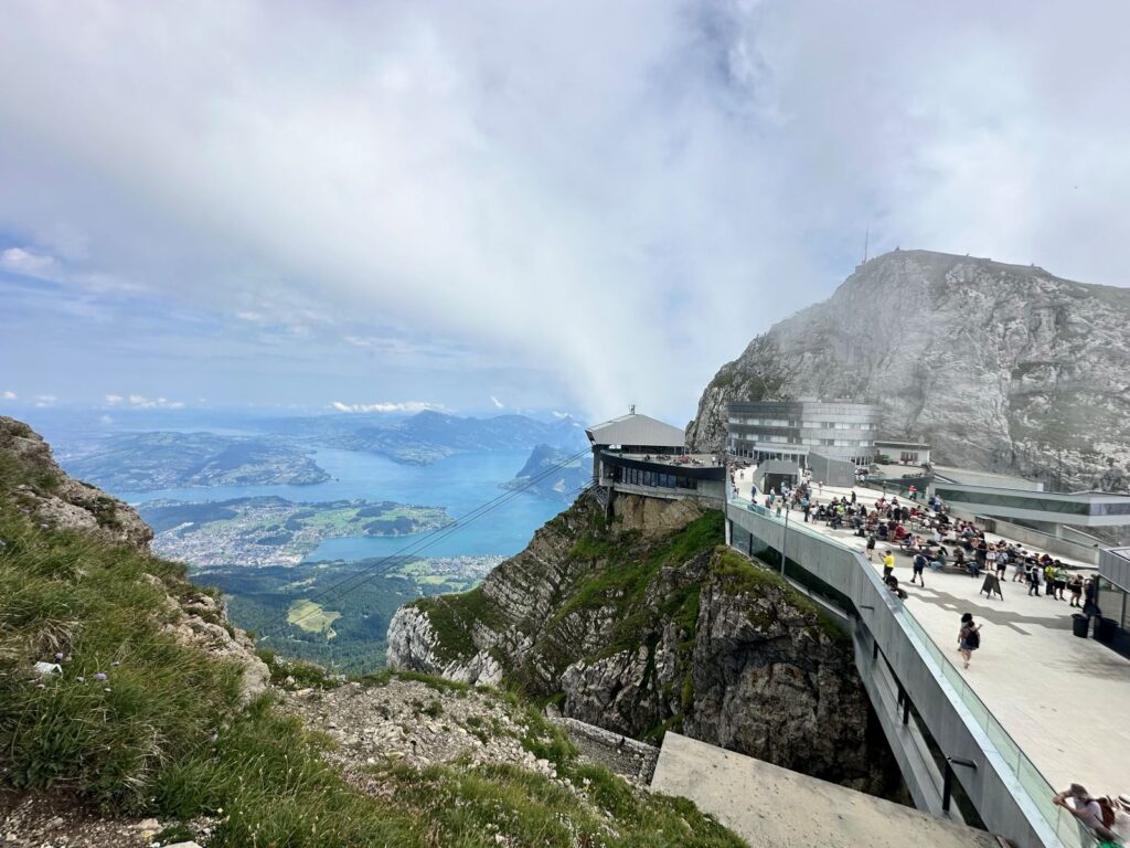 Dramatic landscape over Switzerland hiking up Mt Pilatus