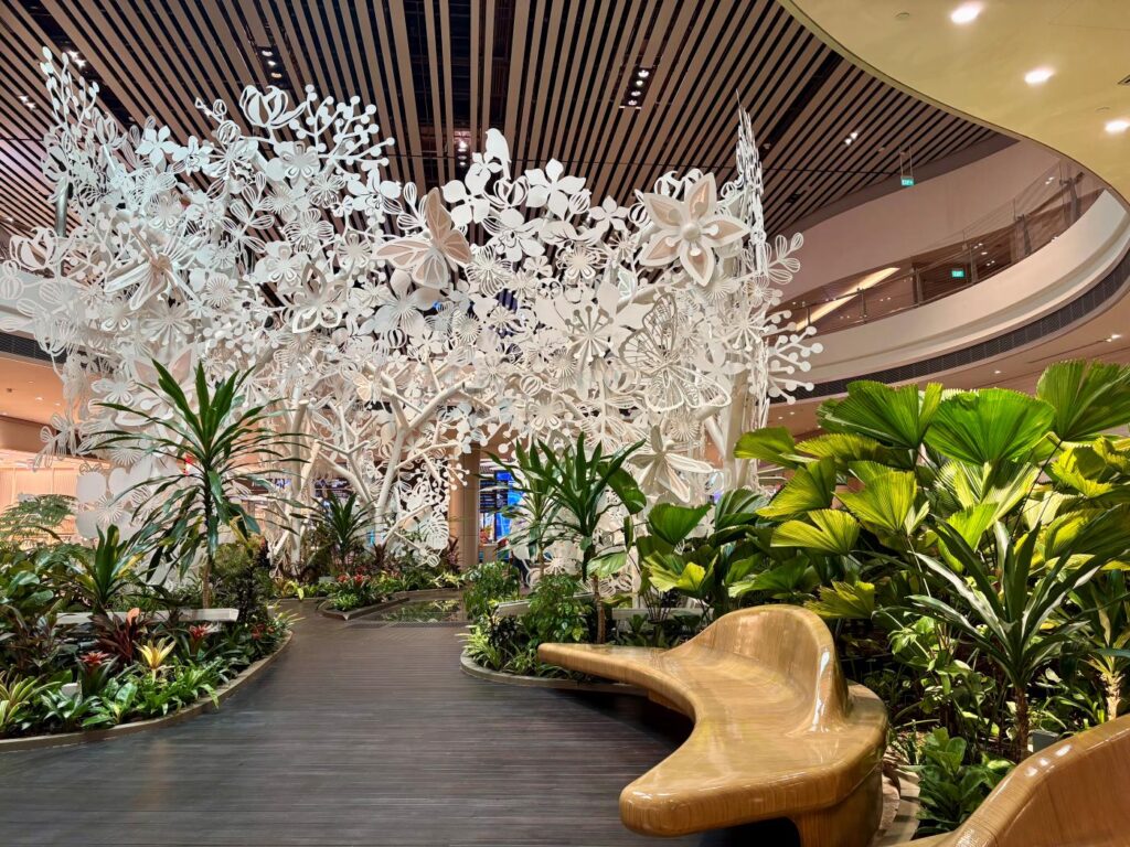 Terminal at Changi Aiport with green space