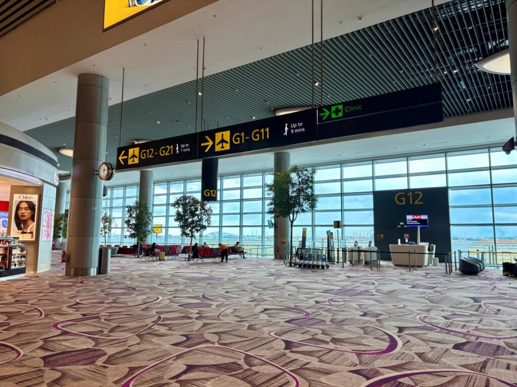 Changi Aiport terminal with natural light coming in through windows