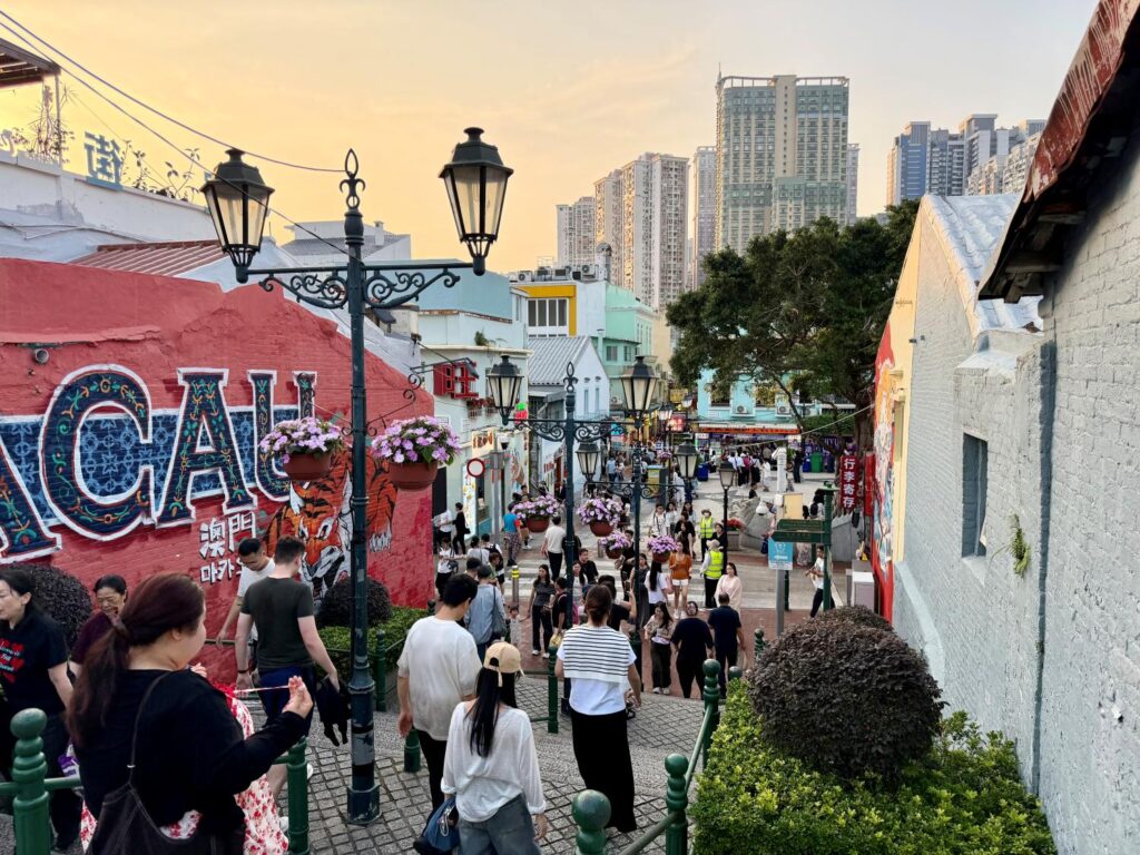 View of Macau heading to Taipi and the Portuguese influenced streets