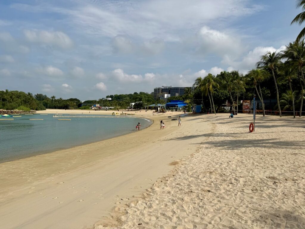 Is Sentosa worth visiting? A quiet beach on Sentosa Island shows it can be if looking for a quiet city escape