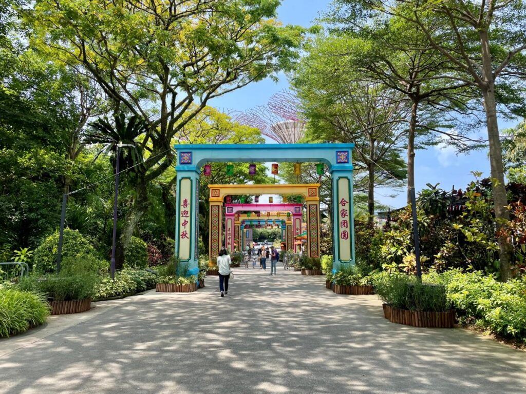 Walking through a pathway in Gardens by the Bay Singapore