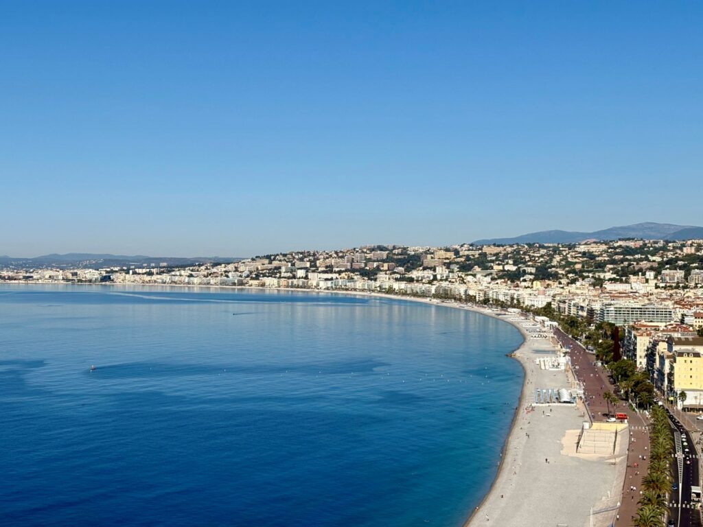 A view of the coastline in Nice, France