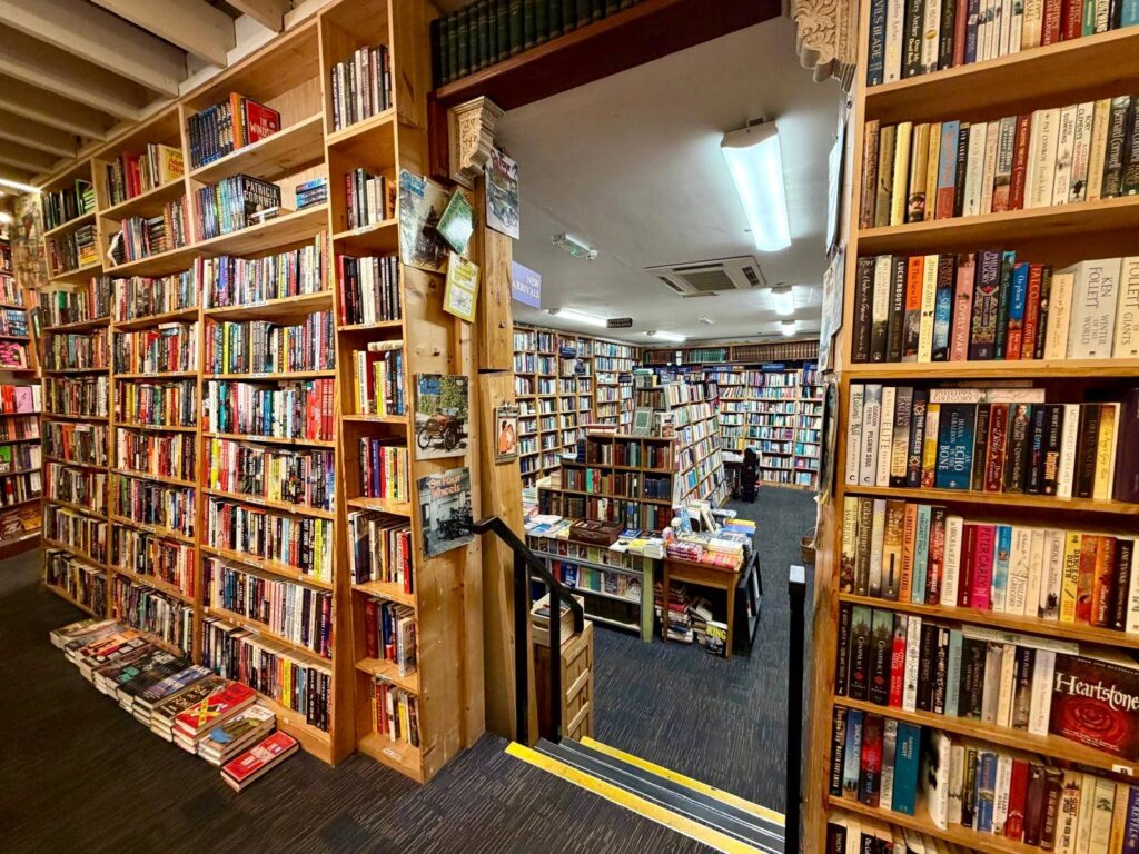 A cosy bookstore in Ireland with a large selection of books of all genres